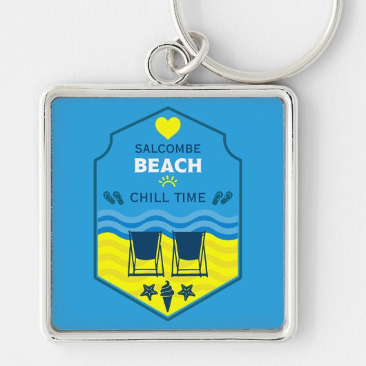 British Beach-Themed-Geschenk Schlüsselanhänger (Vorne)