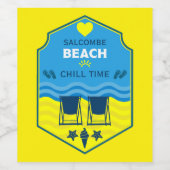 British Beach-Themed-Geschenk Weinetikett (Einzelnes Label)