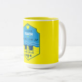 British Beach-Themed-Geschenk Zweifarbige Tasse (VorderseiteRechts)
