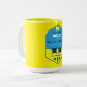 British Beach-Themed-Geschenk Zweifarbige Tasse (Vorderseite Links)