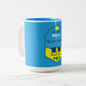 British Beach-Themed-Geschenk Zweifarbige Tasse (Vorderseite Links)