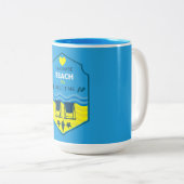 British Beach-Themed-Geschenk Zweifarbige Tasse (VorderseiteRechts)