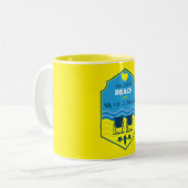 British Beach-Themed-Geschenk Zweifarbige Tasse (Vorderseite Links)