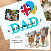 British Best Vater jemals Foto Card, Flag UK Pater Karte