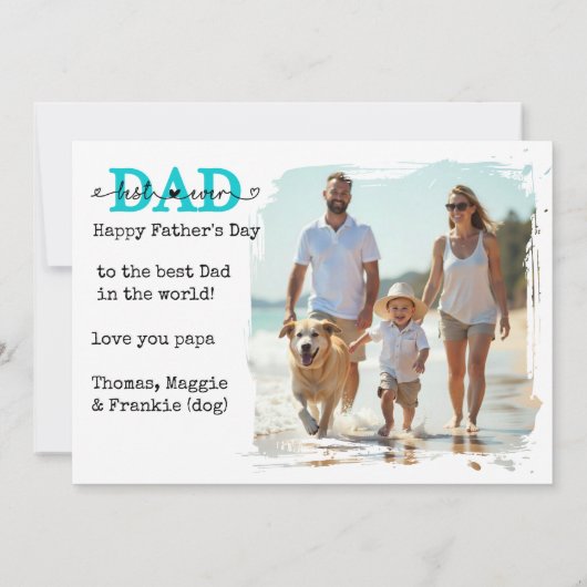 British Best Vater jemals Foto Card, Flag UK Pater Karte (Rückseite)