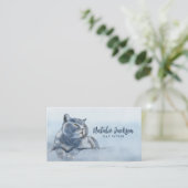 British Blue Cat Watercolor Visitenkarte (Stehend Vorderseite)