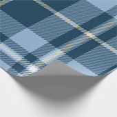 British Blue Tartan Christmas Geschenkpapier (Ecke)