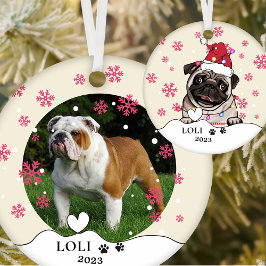 British Bull Dog Personalisiert Hand Zeichnend Keramik Ornament