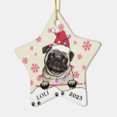 British Bull Dog Personalisiert Hand Zeichnend Keramik Ornament (Links)
