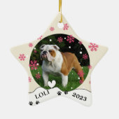British Bull Dog Personalisiert Hand Zeichnend Keramik Ornament (Hinten)