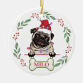 British Bull Dog Personalisiertes Weihnachtsgesche Keramik Ornament (Vorne)