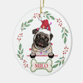 British Bull Dog Personalisiertes Weihnachtsgesche Keramik Ornament (Links)