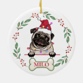 British Bull Dog Personalisiertes Weihnachtsgesche Keramik Ornament (Hinten)