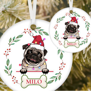 British Bull Dog Personalisiertes Weihnachtsgesche Keramik Ornament