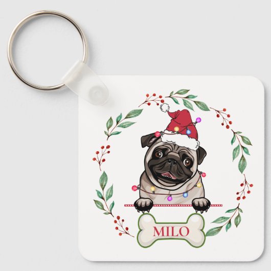 British Bull Dog Personalisiertes Weihnachtsgesche Schlüsselanhänger (Vorderseite)