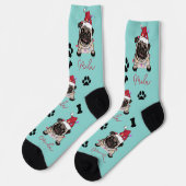 British Bull Dog Personalisiertes Weihnachtsgesche Socken (Linkes Detail)