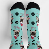 British Bull Dog Personalisiertes Weihnachtsgesche Socken (Oben)