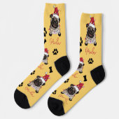 British Bull Dog Personalisiertes Weihnachtsgesche Socken (Linkes Detail)