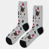 British Bull Dog Personalisiertes Weihnachtsgesche Socken (Linkes Detail)