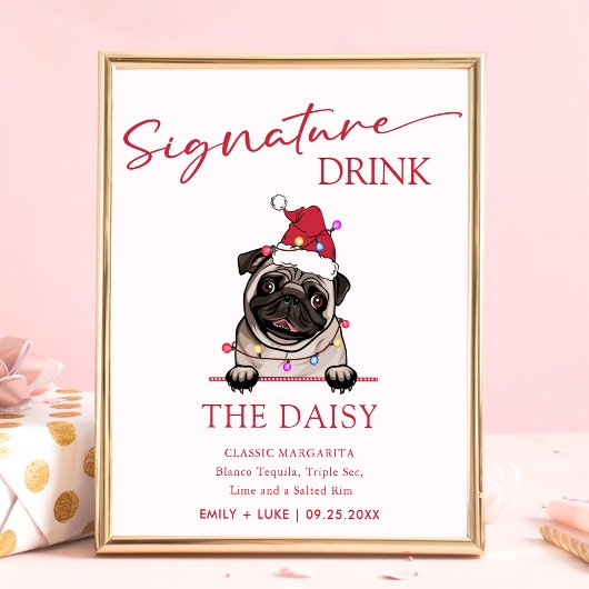 British Bull Dog Wedding Signature Drink Sign Poster