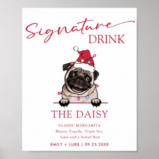 British Bull Dog Wedding Signature Drink Sign Poster (Vorne)