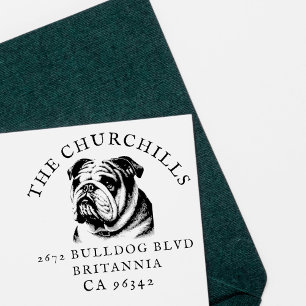 British Bulldog Familienname Rücksendeadresse Gummistempel
