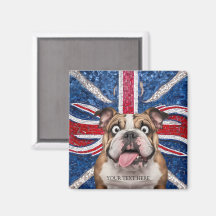 British Bulldog mit Gewerkschaft Flag als Hintergr