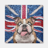 British Bulldog mit Gewerkschaft Flag als Hintergr Magnet (Vorne)