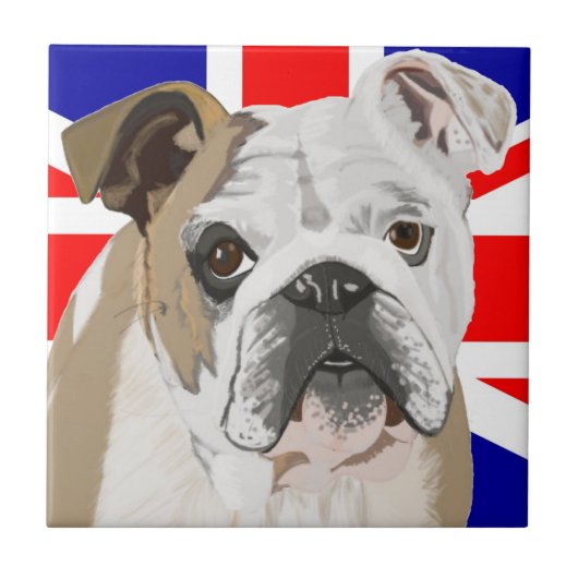 British Bulldog mit Union Jack Fliese (Vorderseite)