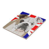 British Bulldog mit Union Jack Fliese (Seite)