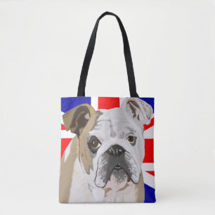 British Bulldog mit Union Jack Tasche