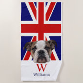 BRITISH BULLDOG Monogram Beach Handtuch (Vorderseite)