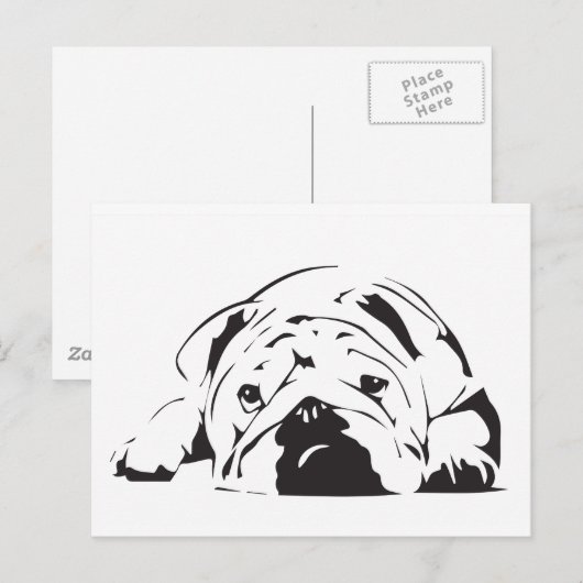 British Bulldog Stencil Postkarte (Vorne/Hinten)