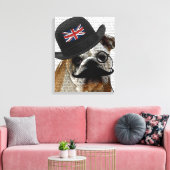 British Bulldog und Bowler Hat Leinwanddruck (Insitu (Wohnzimmer))