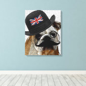British Bulldog und Bowler Hat Leinwanddruck (Insitu (Holzboden))