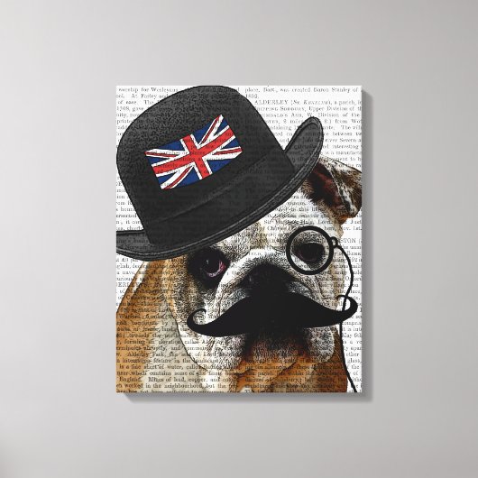 British Bulldog und Bowler Hat Leinwanddruck (Vorderseite)