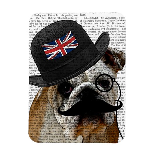 British Bulldog und Bowler Hat Magnet (Vertikal)