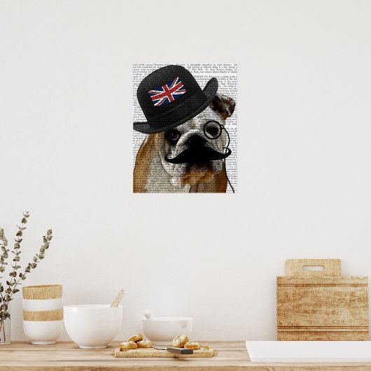 British Bulldog und Bowler Hat Poster (Küche)