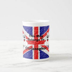 British Bulldog Union Jack Flag Porzellantasse