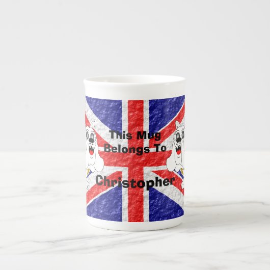 British Bulldog Union Jack Flag Porzellantasse (Vorderseite)