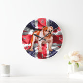 British Bulldog Wall Clock Große Wanduhr (Zuhause)