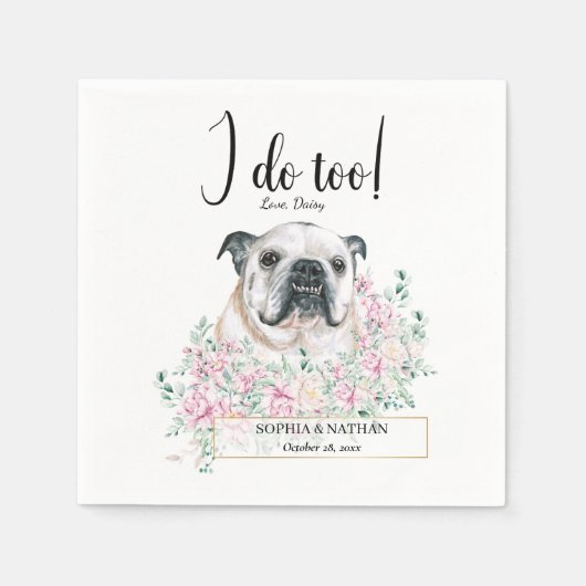 British Bulldog Wedding Cocktail Napkins Serviette (Vorderseite)