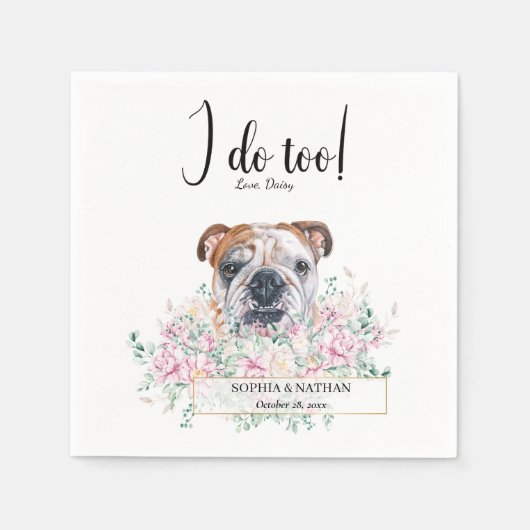 British Bulldog Wedding Cocktail Napkins Serviette (Vorderseite)