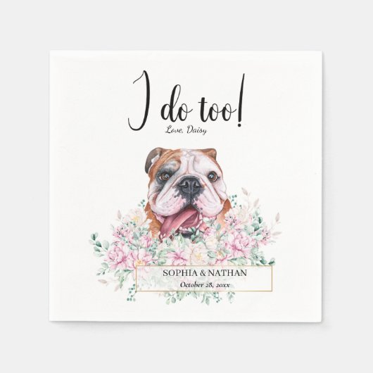 British Bulldog Wedding Cocktail Napkins Serviette (Vorderseite)