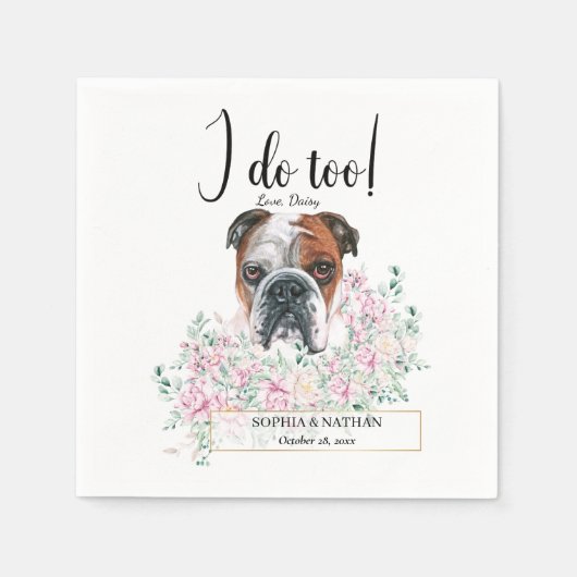 British Bulldog Wedding Cocktail Napkins Serviette (Vorderseite)