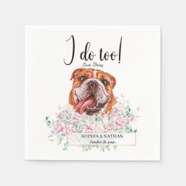 British Bulldog Wedding Cocktail Napkins Serviette