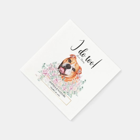 British Bulldog Wedding Cocktail Napkins Serviette (Ecke)
