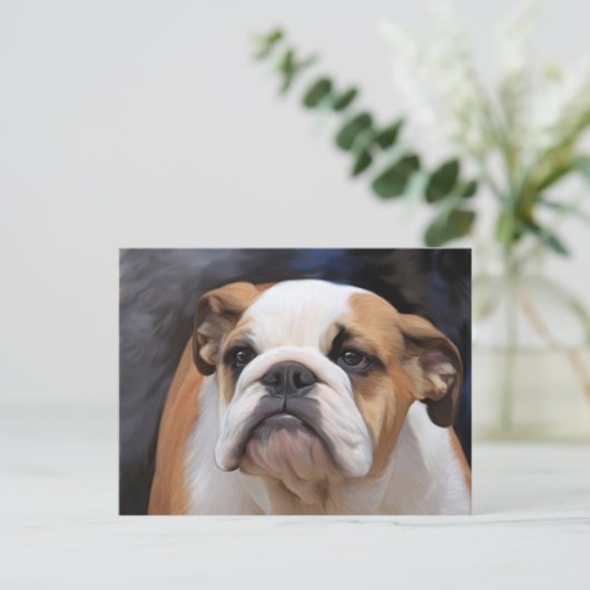 British Bulldog Welpe Postkarte (Stehend Vorderseite)
