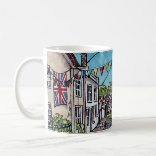 British Bunting Original Acrylic Painting Kaffeetasse (Links)