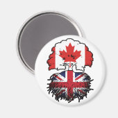 British Canadian Canada Tree Roots Flag Magnet (Vorderseite/Rückseite)